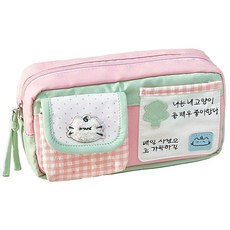아이라 대용량 필통 귀여운 고양이 펜파우치, 1개, 핑크