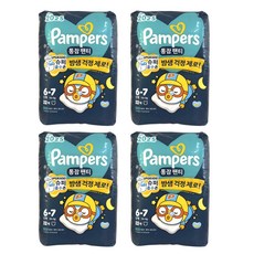 팸퍼스 통잠 팬티형 기저귀 아동용 6-7단계(15~25kg) 4p, 6단계, 88매