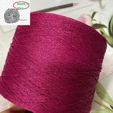 독특한 골드 실버 울 코튼 메탈릭 원사 타래 크로셰 글리터 수제 공예 가방 당 50g, 19 fuschia (50grams)