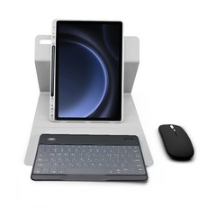 갤럭시탭 S10 FE 플러스 13.1 호환 콤비회전 S펜수납 블루투스 케이스 키보드 마우스 패키지, 그레이, 1개