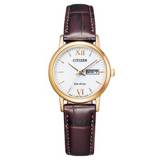 CITIZEN CITIZEN 女款光動能驅動防水藍寶石玻璃皮革手錶 EW3252-07A
