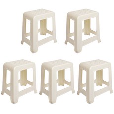 지오리빙 직사각 플라스틱 라탄 의자 5p, 아이보리, 5개