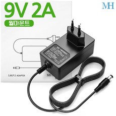명호전자 9V2A 아답터 벽걸이형(TY0900200KImn) DC 9V 2A 어댑터, 1개