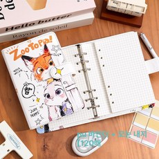 주토피아 게리 링슬리 주디 닉 노트북 학생용 데스크탑 여자용 메모 노트, 1개, PU 그리드 120매