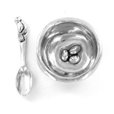 Basic Spirit Bird Nest 소금 저장고 스푼 포함 수제 백랍 가정용 무연 SD-6, 차밍샵굿 Basic Spirit Bird Nest 소금