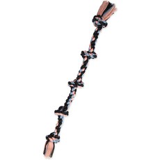 매머드 플로시 츄스 멀티 컬러 5 매듭 로프 터그 - 반려견용 프리미엄 코튼 폴리 장난감 인터랙티브 개 대형견용 씹기 X-Large 36, X-Large 36", 5 Knot, Dog