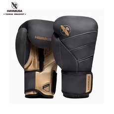 古川小夫 HAYABUSA 隼 T3 奢華系列 真皮拳套 拳擊手套 散打 格鬥 泰拳 搏擊 抗菌 黑金色, 1個
