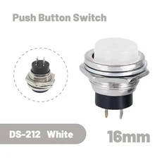 5/20PCS 금속 2Pin 순간 푸시 버튼 스위치 (OFF ON) 재설정 DS 212 전원 6 색, 02 White, 03 20pcs, 1개