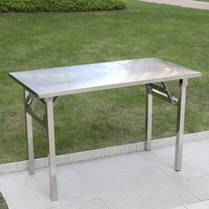 스텐 테이블 원형 접이식 작업대 바 업소용 사각 요리, 304스테인리스스틸140cm x 60cm높이 75cm