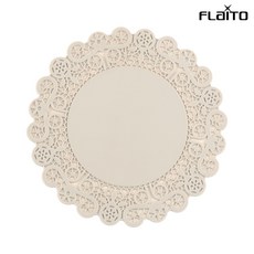 플라이토 국산 실리콘 레이스 컵받침 티코스터 티코스트 3사이즈, 소(10cm)-아이보리, 1개