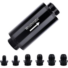 Wrustvnabc 6AN 8AN 10AN 인라인 연료 필터 100 마이크론 58MM 알루미늄블랙, 100Micron, black