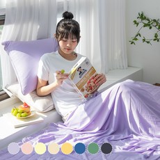 에어쿨 시원한 냉감 여름 홑이불, 파스텔라일락