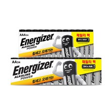에너자이저 알카라인 건전지 패밀리팩 AAA 24입 + AA 24입, 1세트