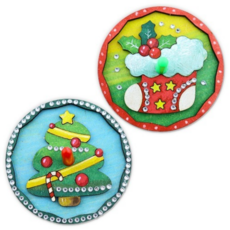 안녕 미술아 - 트리와 양말 성탄 입체팽이(4인용)/미술재료/만들기//미술활동/학습교재, 1개