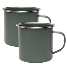 하우스홈 캠핑법랑머그(4Color) 머그컵 2P, 그린, 2개