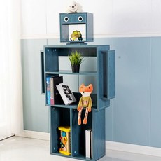 로봇 책장 방 꾸미기 가구 조립식 수납 캐릭터 안전한, 노르딕 블루, 상세 페이지 참고