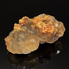 稀有礦標 金色透亮 方解石 雌黃 珍貴 55*35*22MM 獨特共生結構, 1個