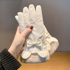 保暖手套 兔子耳朵造型觸屏手套，冬季騎行加絨保暖女士手套