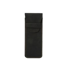 빈티지 서리로 덥은 가죽 플랩 펜 케이스 하이 엔드 만년필 보호 슬리브 대용량 더블 세트, black