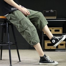 선빛 라키 남성 7부 반바지 여름 카고 포켓 편안한 캐주얼