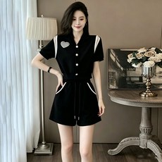夏季運動套裝女 短袖短褲兩件套 高級感輕奢時尚 簡約顯貴氣質滿分 a0358