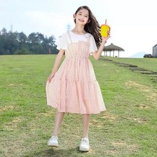 中大童裝女童連衣裙 夏裝新款 夏季韓版兒童裙子 洋氣女孩公主裙