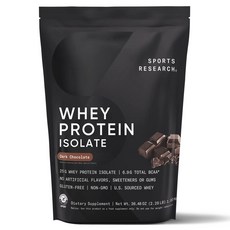 SPORTS RESEARCH 分離乳清蛋白 黑巧克力, 1個, 1.03kg