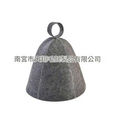 羊毛氈桑拿浴帽子 加厚吸水乾發帽, 灰色5片, 1個