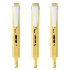 스타빌로 스윙쿨 파스텔 형광펜 (1mm & 4mm), 144/밀키 옐로우, 3개입