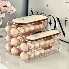 돌아라 가정용 휴대용 계란트레이 계란 보관 용기 계란정리함, 이열2층, 1개