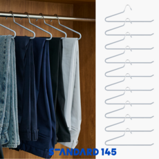 스탠다드145 논슬립 미끄럼방지 바지걸이 치마 니트 나시 넥타이 겸용, 그레이, 10개