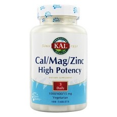 Kal 鈣鎂鋅綜合素食維他命錠, 100顆, 1罐