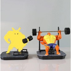 꼬부기 근육 피규어 모형 양손 컬렉션 피트니스 장식품 헬스장 근육 피카츄 15cm, 수면 파이리