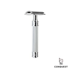 【CONQUEST】德國 MUHLE R89 Grande 經典刮鬍刀，三件式封閉式刀頭設計，提供安全舒適的傳統手動刮鬍體驗, 1個, 1