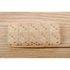 14MM/16MM圓角夜光骰子組，含16號發光骰子及多色骰子，適用於比大小/吹牛/21點等桌遊, 16#夜光金點10粒, 1個