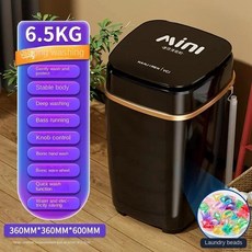 편리한 미니 세탁기 220V 반자동 디자인의 작고 가벼운 속옷 및 이상적, 07 A 6.5KG black_07 KR