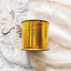 桃園出貨-金銀綫金絲綫扁金絲綫空心亮絲彩綫金綫銀手工編織編織diy手工, 金絲線 寬約0.5毫米, 1個