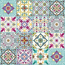 IRI-GIRI 24피스 팩 (10.2 x 10.2cm(4 x 4인치)) 아트 다양한 필 앤 스틱 벽 스티커 백스플래시 비닐 방수 탈착식 타일 스티커 데칼 욕실 및 주방용, Deep Purple