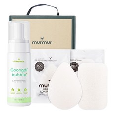 머머 온 가족 목욕 세트 궁디 150ml+곤약스펀지 2종 수분형 선물포장