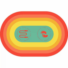 升級矽膠跳繩減震隔音墊 環保無味運動家用耐磨瑜伽墊, 活力漸變紅（陞級矽膠底）, 100*160CM【兒童無繩推薦】
