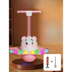스카이콩콩 무소음 점핑볼 실내운동 밸런스공 유아체육 키성장 다이어트 성인용 점핑, 1개, 조명 핑크팬더 더블로프 (펌프+니들)