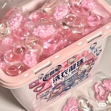 濃縮三合一洗衣凝珠 櫻花香氛 留香洗衣球 100顆 清潔去污 除異味, 1個, 芬芳四溢【櫻花香】,強升級【100顆】清潔去污除菌除異味