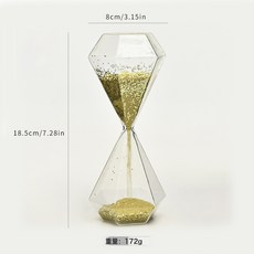 創意金亮片鑽石玻璃沙漏計時器家居擺件書桌裝飾禮品玻璃工藝品, sl2057 新款鑽石亮片沙漏 不計時:sl2057 新款鑽石亮片沙漏 不計時