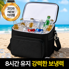 루지스 캠핑 피크닉 아이스 쿨러 보온 보냉백, 1개, 다크블랙