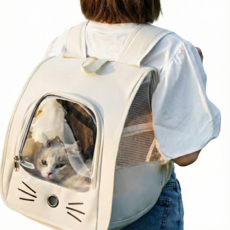 포클릿 고양이 초경량 접이식 백팩, 크림 아이보리, 1개