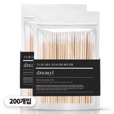 드노윌 다용도 초미세 면봉 뾰족 면봉 피지 압출 여드름 메이크업 수정 청소용 면봉, 1세트, 200개입