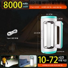 충전식 LED 비상 손전등 태양광 응급 조명 휴대용 초고휘도 장시간 사용, 1개, 5. 8000mAh 1단계 리튬 배터리