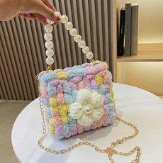 [영상제공] 샤샤벨 네트공예 빅플라워 미니 가방 만들기 diy 재료 세트, 레인보우, 1개