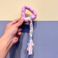 福媽寵物 狗狗棉布磨牙玩具 - 潔齒 紓壓啃咬 拔河互動, 腳印三角圈+棉繩 顏色隨機（小型）, 1個