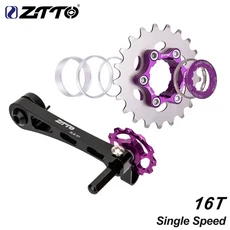 ZTTO MTB 접이식 자전거 싱글 스피드 체인 텐셔너 세트 1x 프리휠 타원형 풀리 자키 변속기 도구, 15 16T kit
